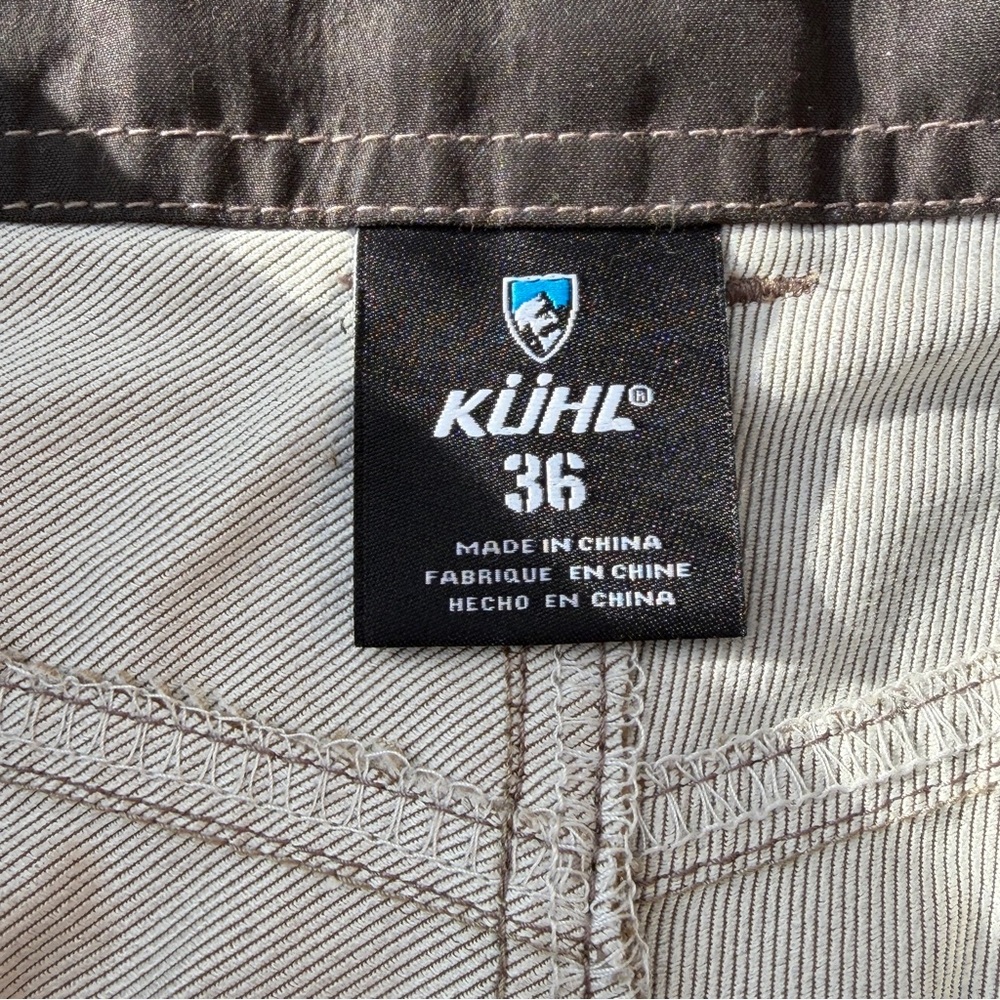 Kuhl Shorts Men’s 35x10 Brown Flat Front Stretch‎ Hiking 5 Pocket Unlined Nylon - Picture 2 of 13